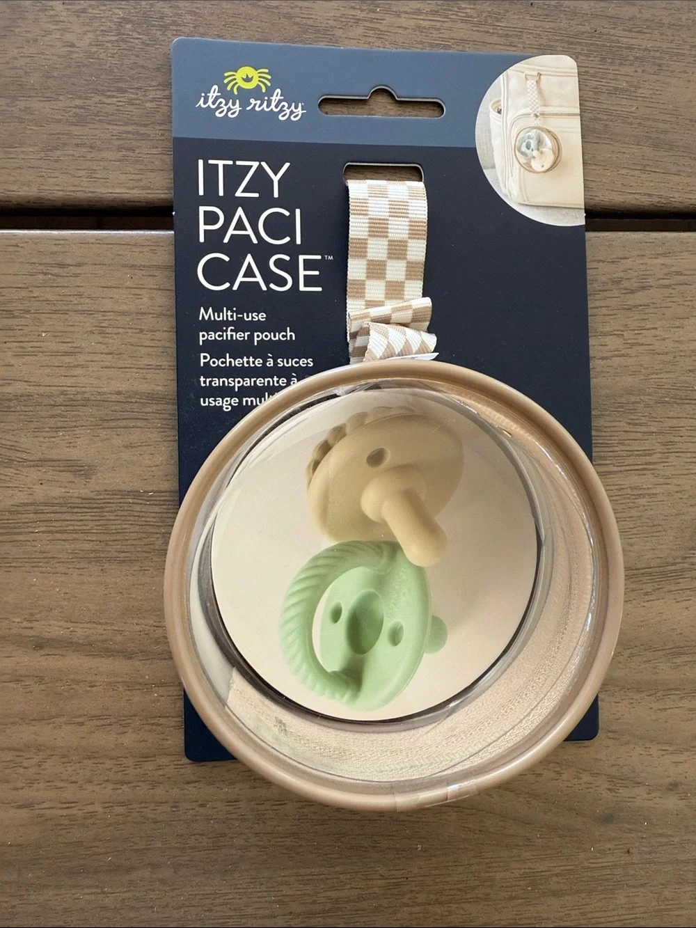 Itzy Ritzy Beige & Clear Itzy Paci Case – Pacifier Pouch
